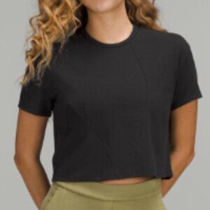 LULULEMON Ribbed Modal Cottom T Shirt Size 8 BLACK NWT